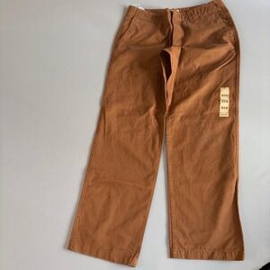 Dockers Khaki Pants Men's 33x32 Brown Straight Fit Flat Front Casual Chinos